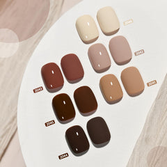 GAOY Nude Brown Fall gel polish Beige swatch for neutral everyday nails