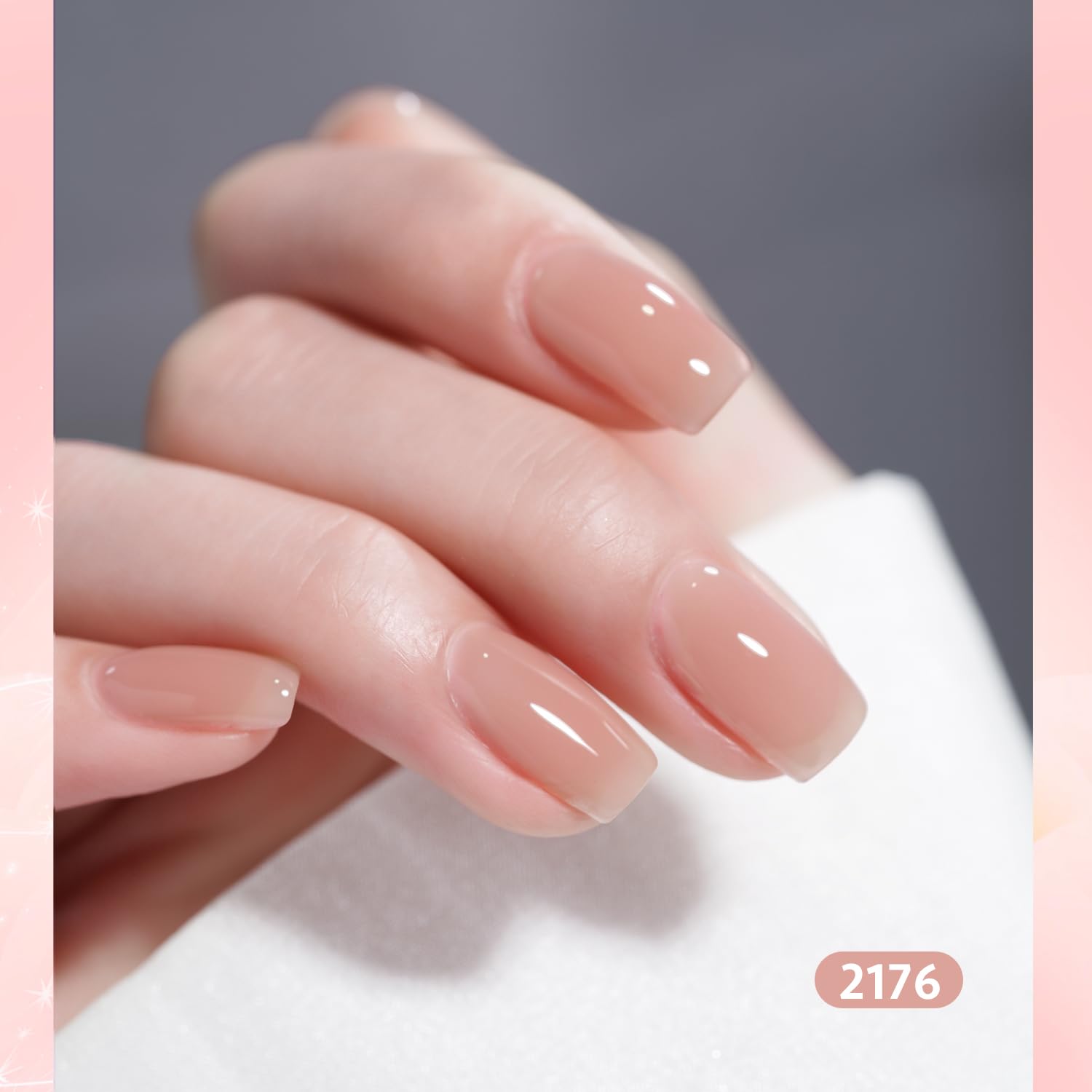 GAOY Nude Jelly Gel Nail Polish Set curing under UV LED shows quick dry action