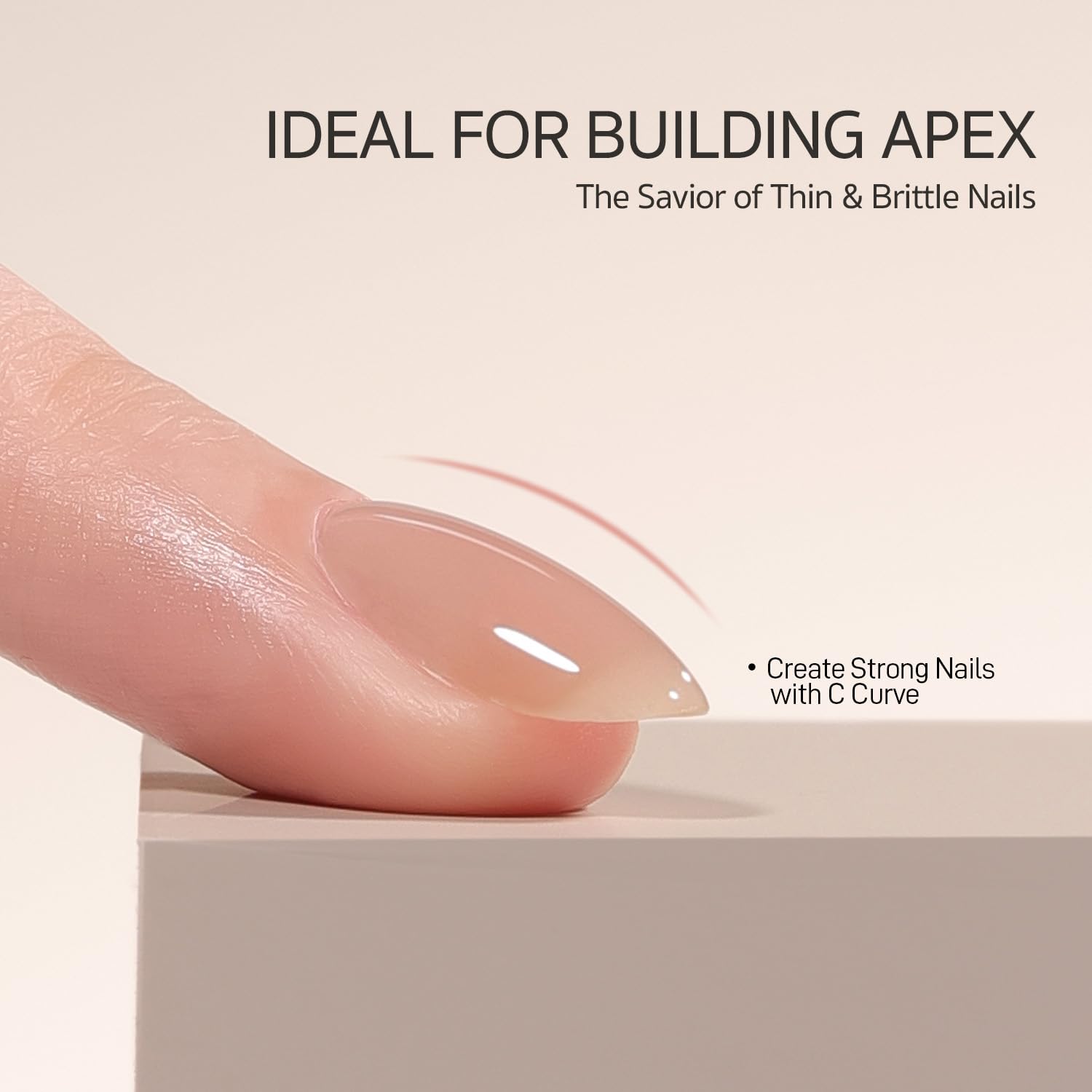 GAOY nude jelly pink shade applied for subtle, chic nail style.