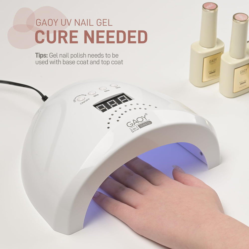 GAOY Nude Jelly polish after cure with a shiny jelly finish on nails