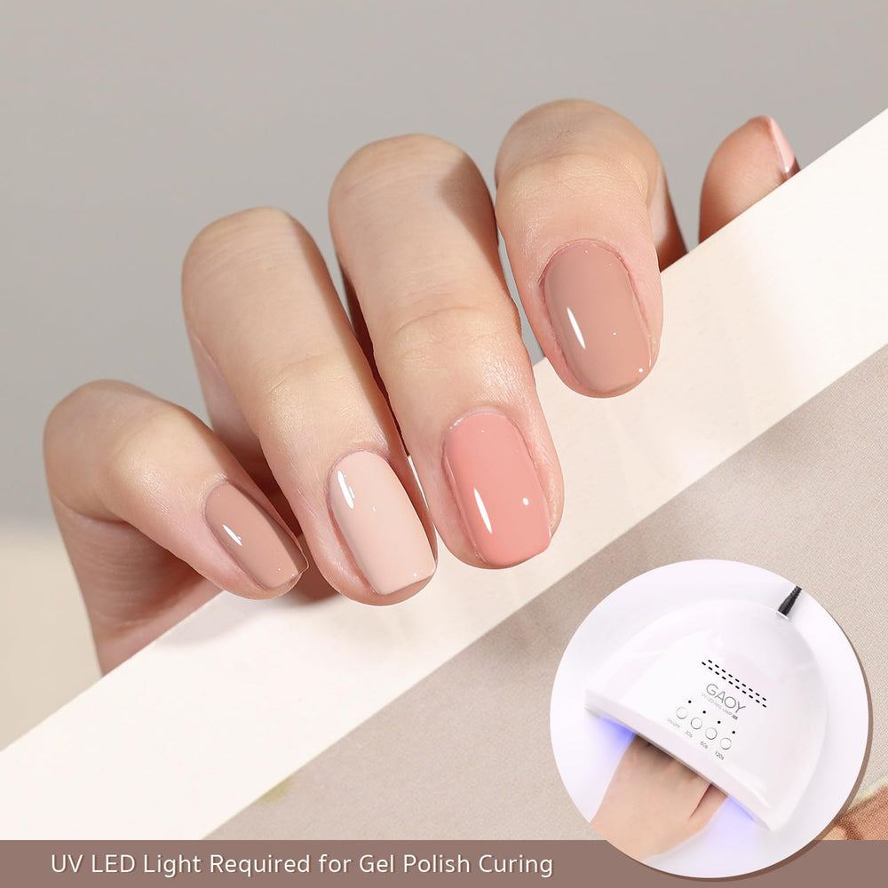 GAOY Nude Pink set for at-home salon-quality nails with UV cure