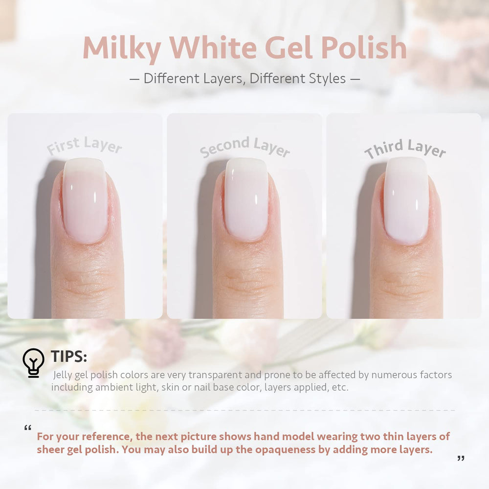 GAOY nude gel swatch showing buildable color for DIY nails.