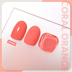 GAOY Orange Gel Nail Polish with brush ready for smooth, even DIY application.