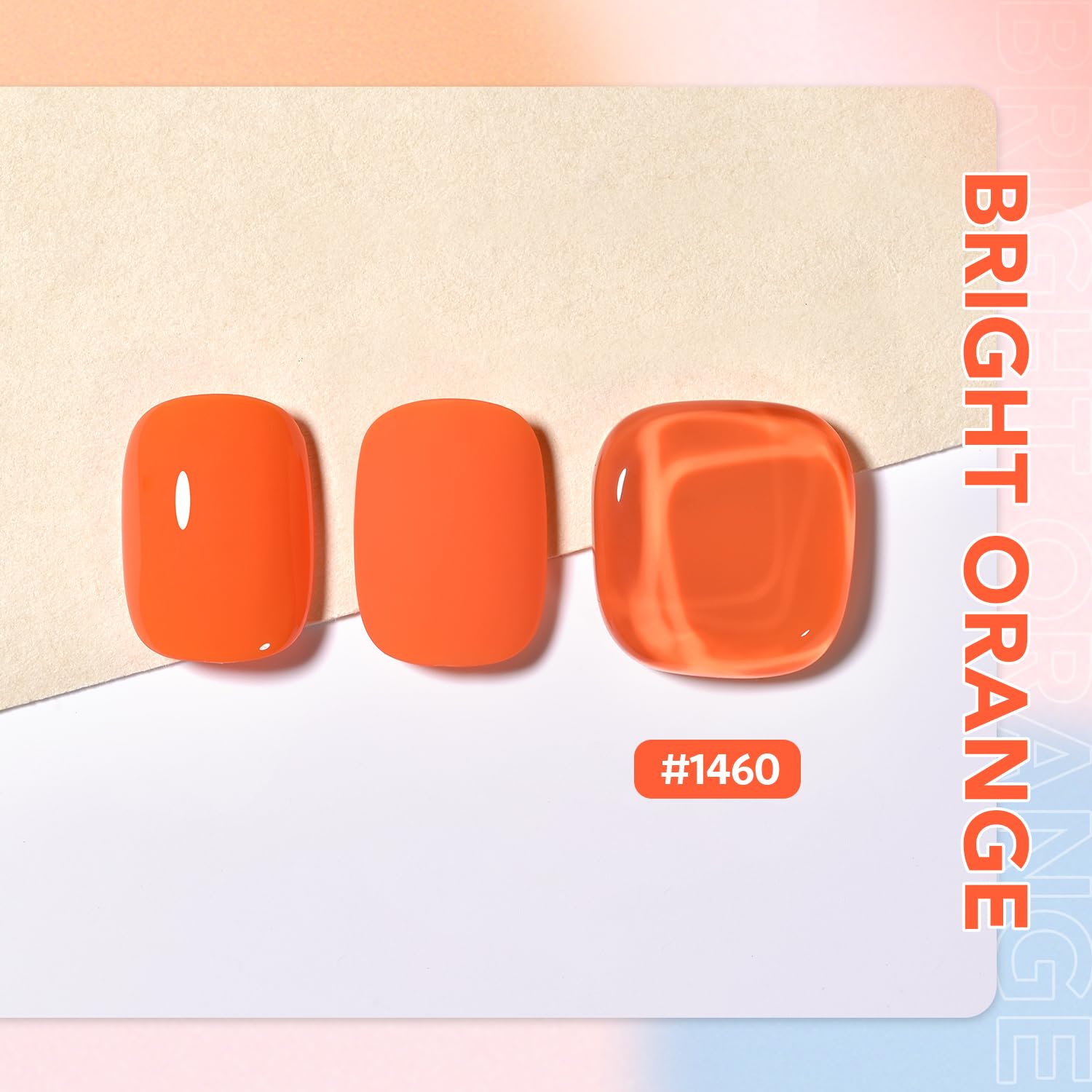 GAOY orange gel nail polish brush stroke for smooth color application.