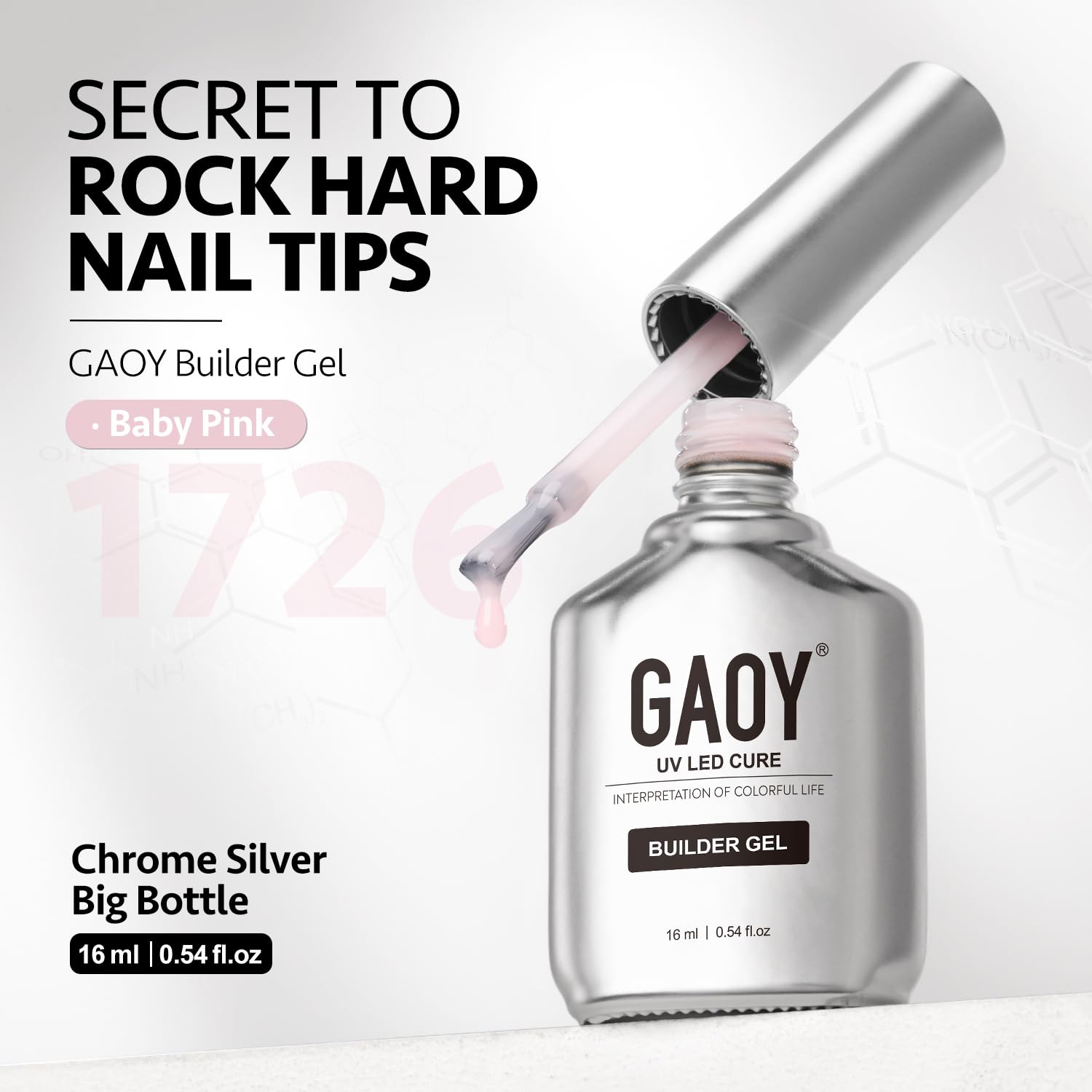 GAOY builder gel 16ml bottle included for convenient at-home nail art setup.