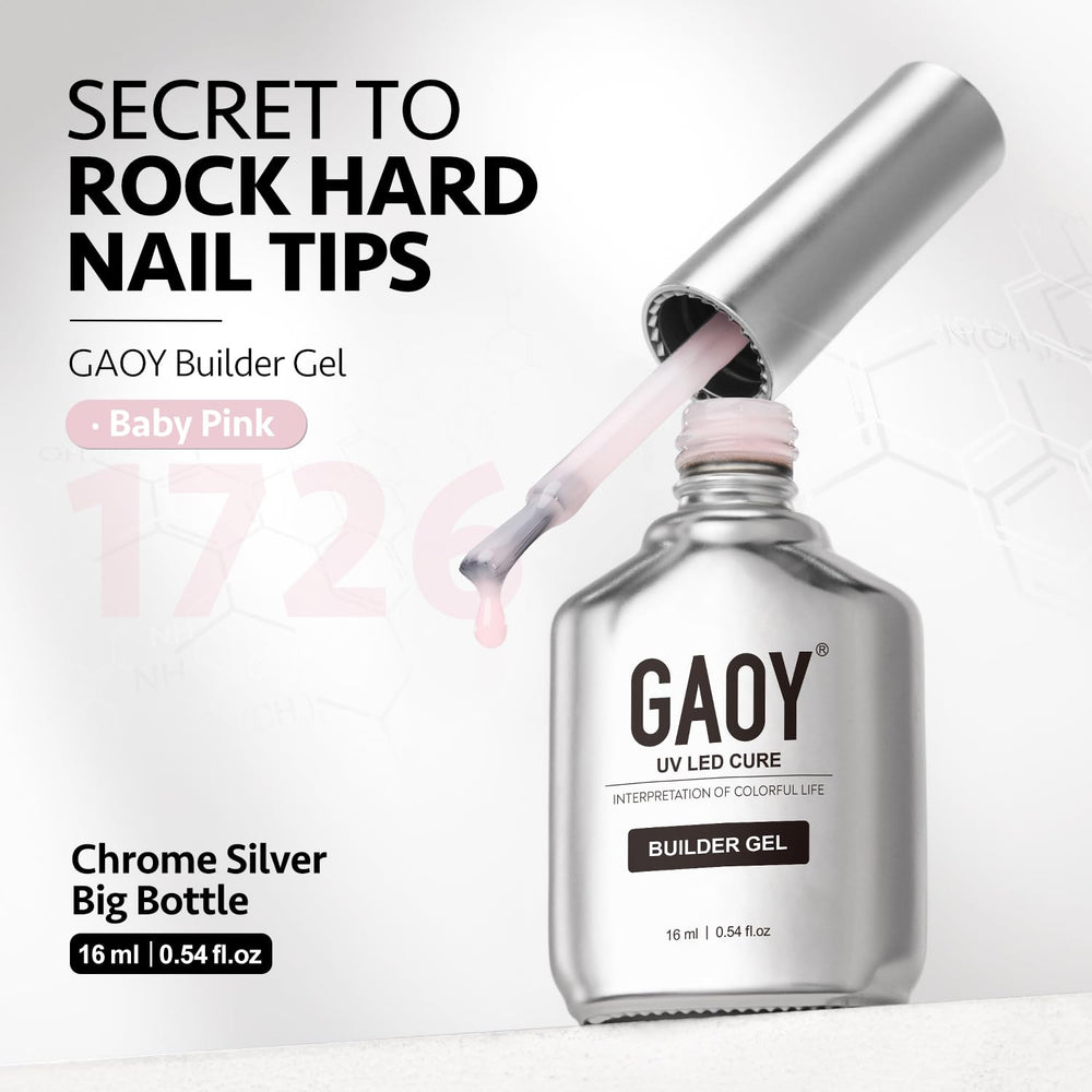 GAOY builder gel 16ml bottle included for convenient at-home nail art setup.