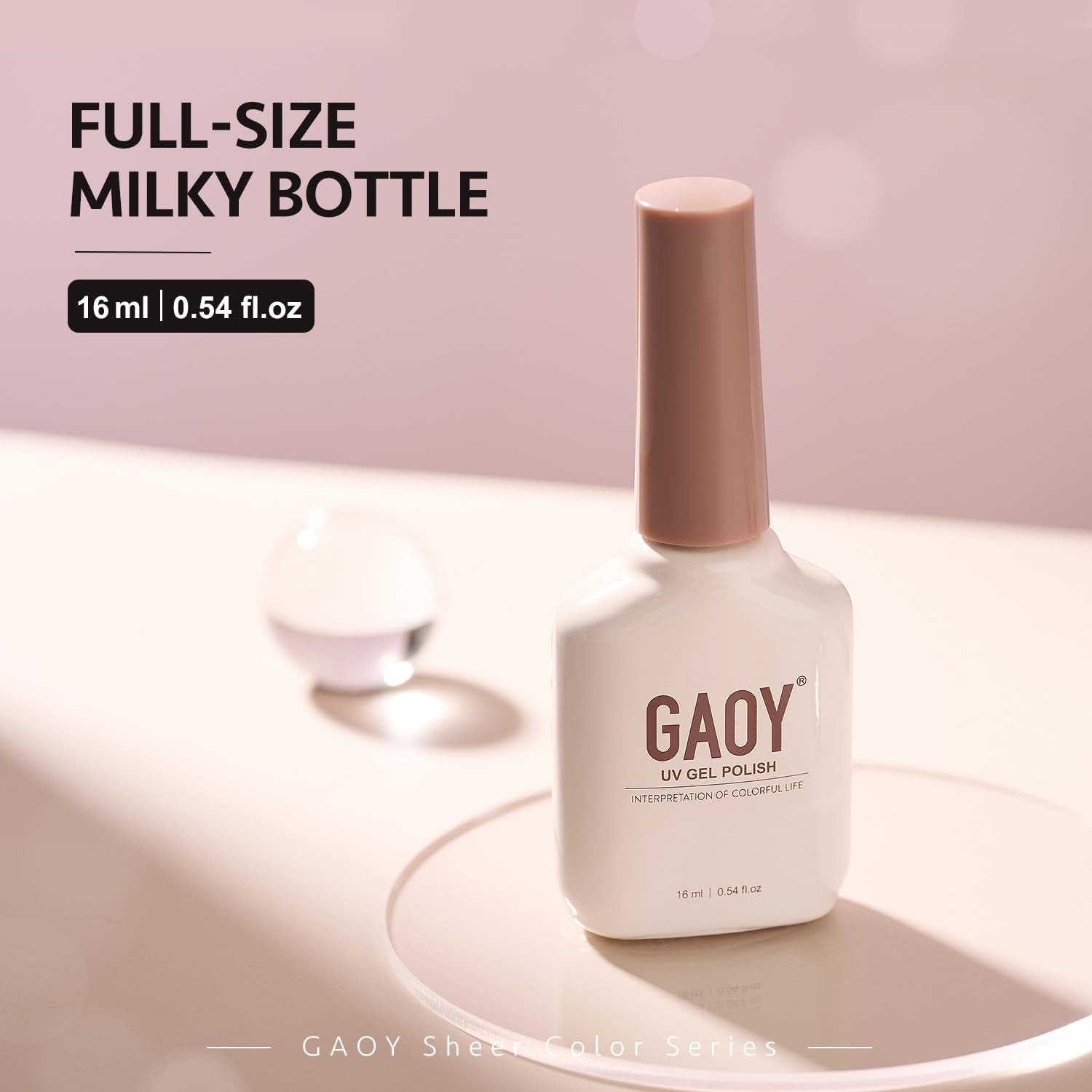 GAOY Jelly Nude 16ml packaging highlights generous volume for home nail art.