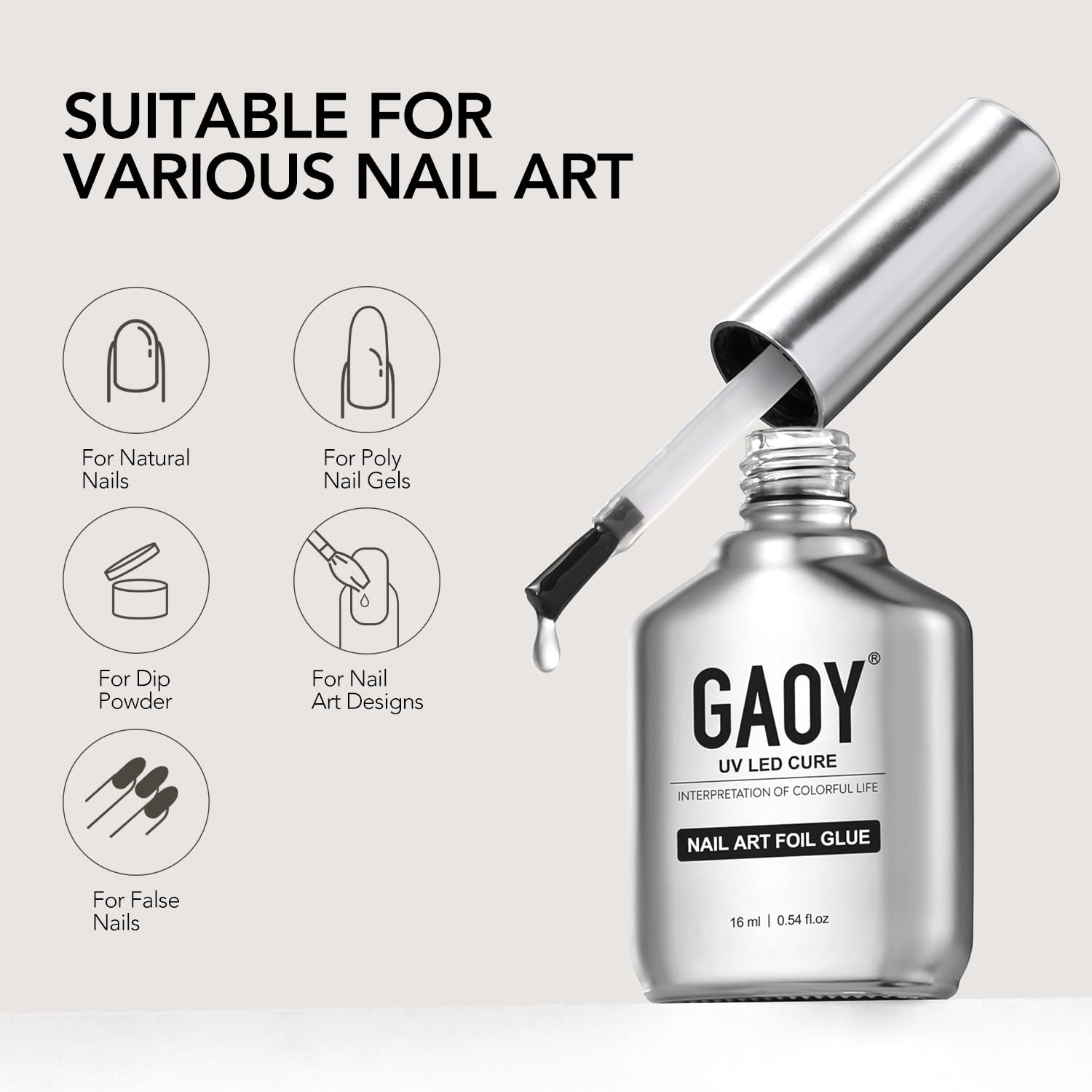 GAOY packaging and 16ml bottle ready for home nail art.