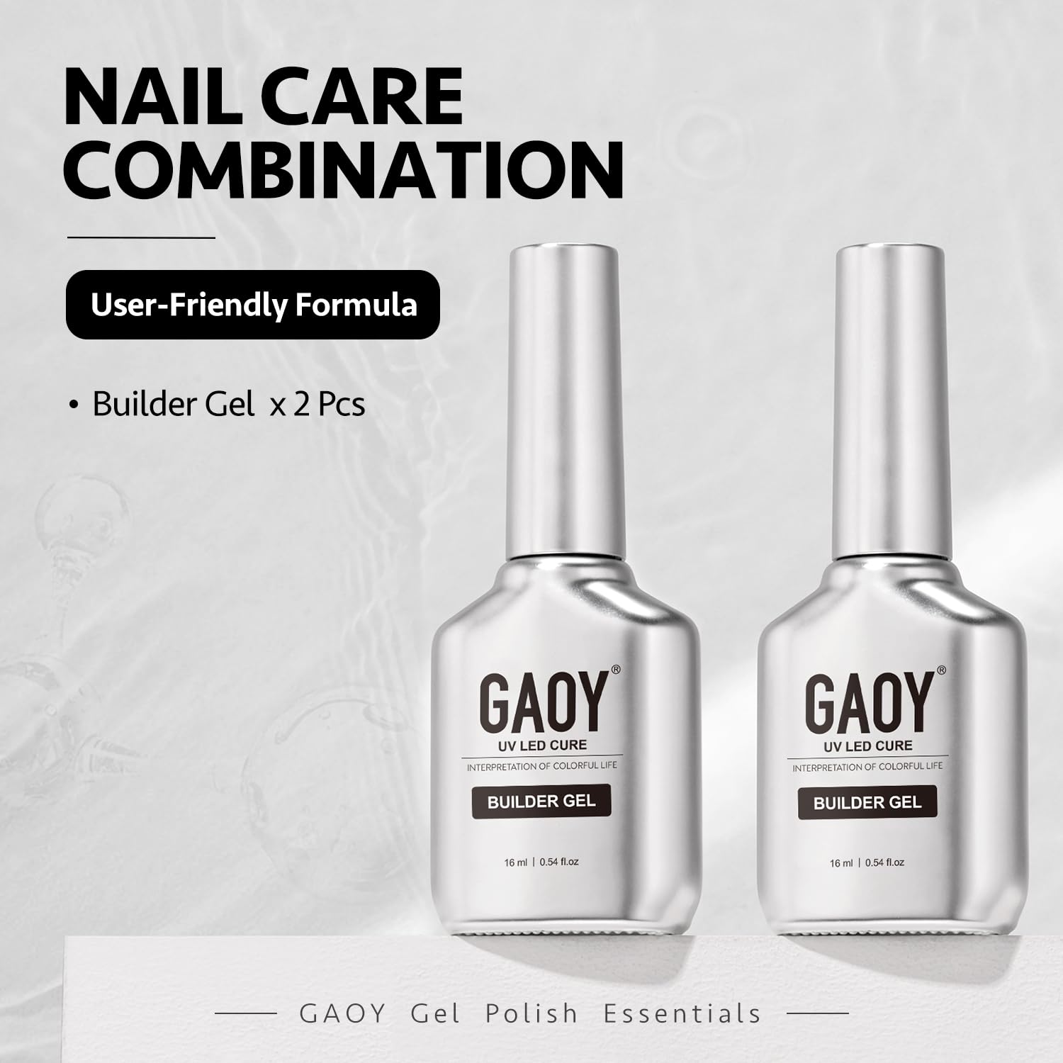 GAOY two 16ml bottles in brushed-silver chrome design