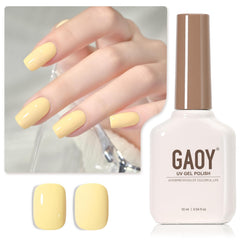 GAOY Pastel Gel Nail Polish 1162 Lemon Pie bottle for long-lasting home manicures.