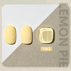 GAOY Lemon Pie on nails shows smooth, vibrant pastel finish.