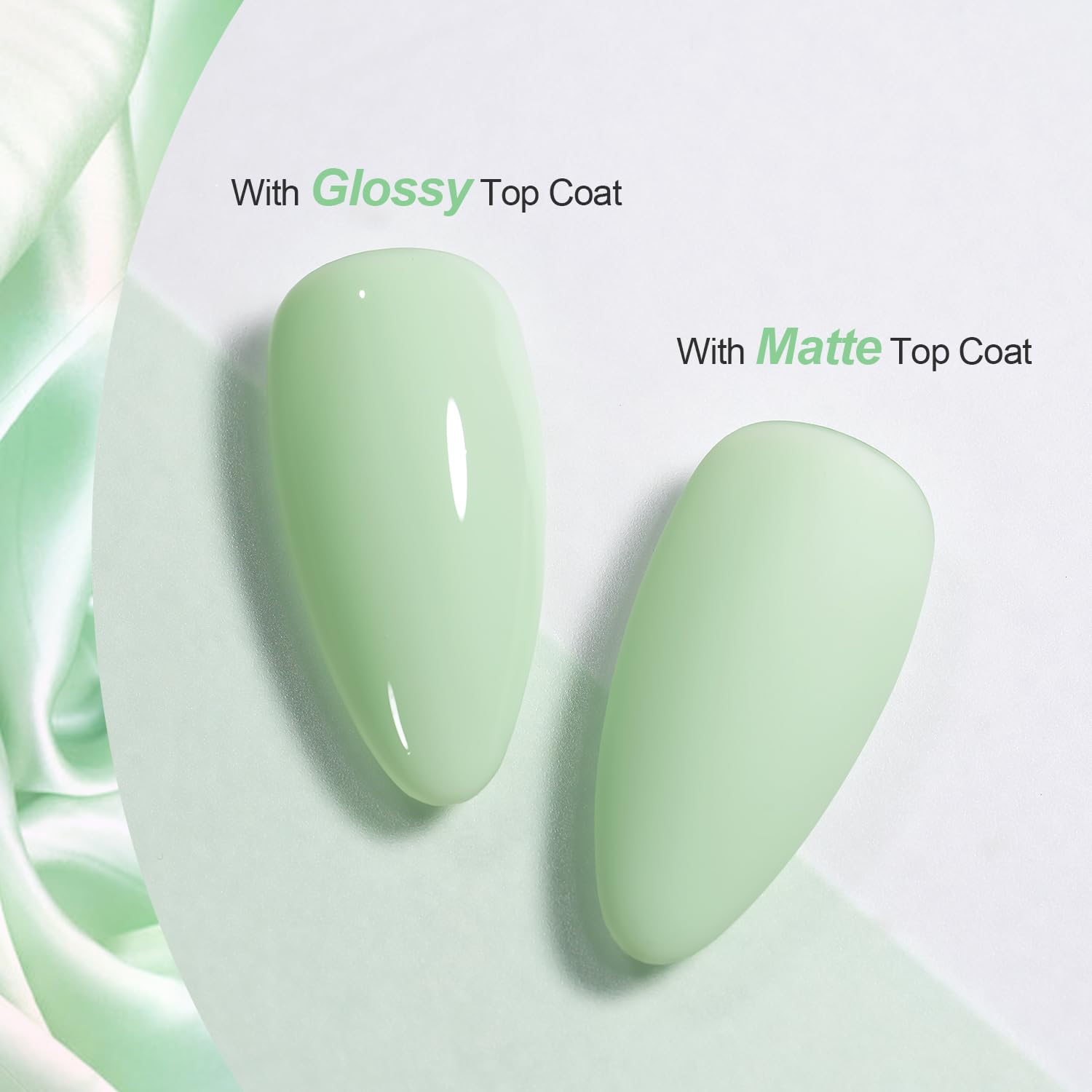 GAOY gel polish brush applying milky green shade smoothly.