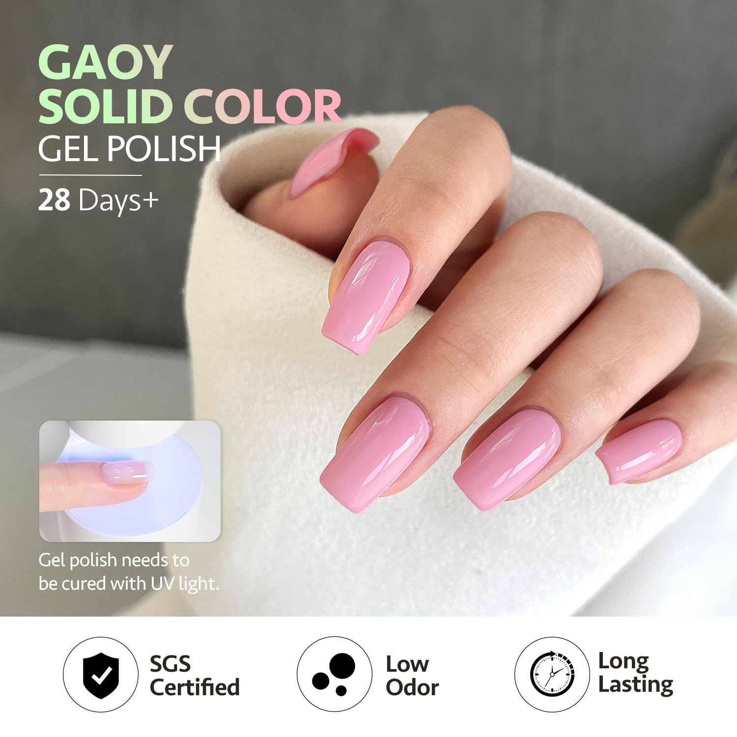 GAOY pastel gel nail polish set display with all colors