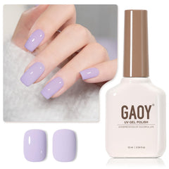 GAOY pastel purple gel nail polish bottle front for chic home manicures.