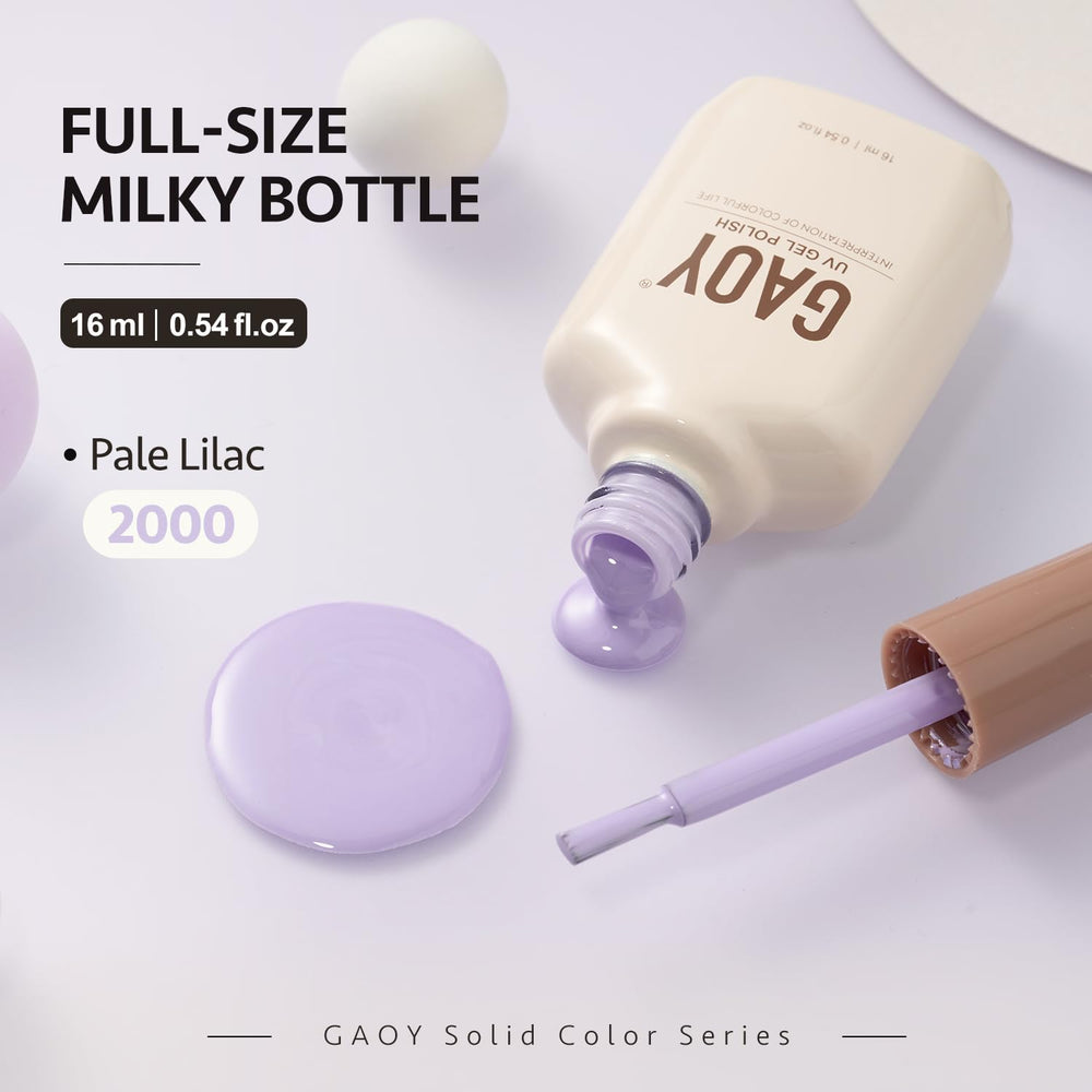 GAOY pastel purple gel nail polish delivers a glossy finish with long-lasting shine.