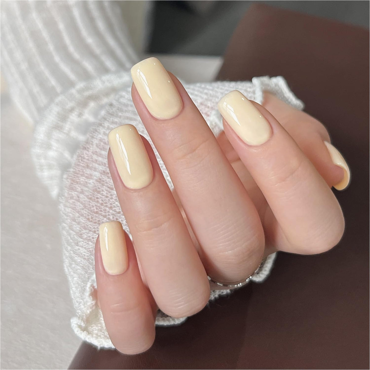 GAOY Pastel Yellow Gel Nail Polish bottle front for vibrant home manicure