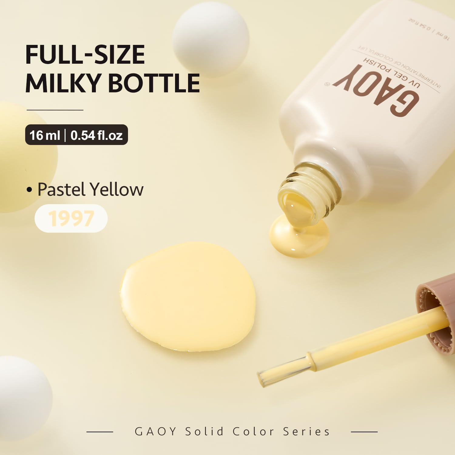 GAOY gel polish after curing with a glossy, durable finish.