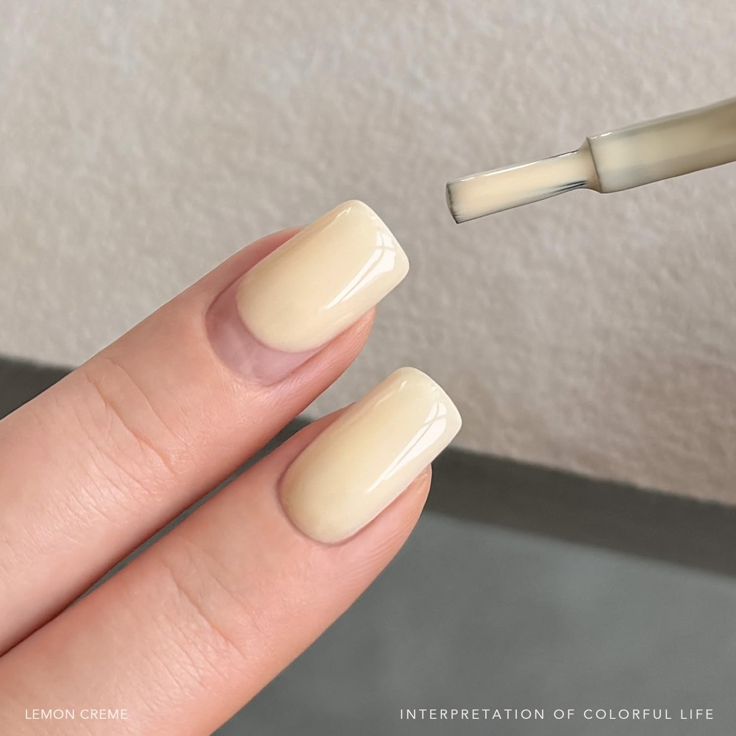 GAOY Pastel Yellow Gel Nail Polish label close-up for easy color identification