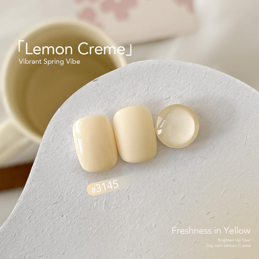 GAOY Pastel Yellow Gel Nail Polish on natural nail showing even two-layer application