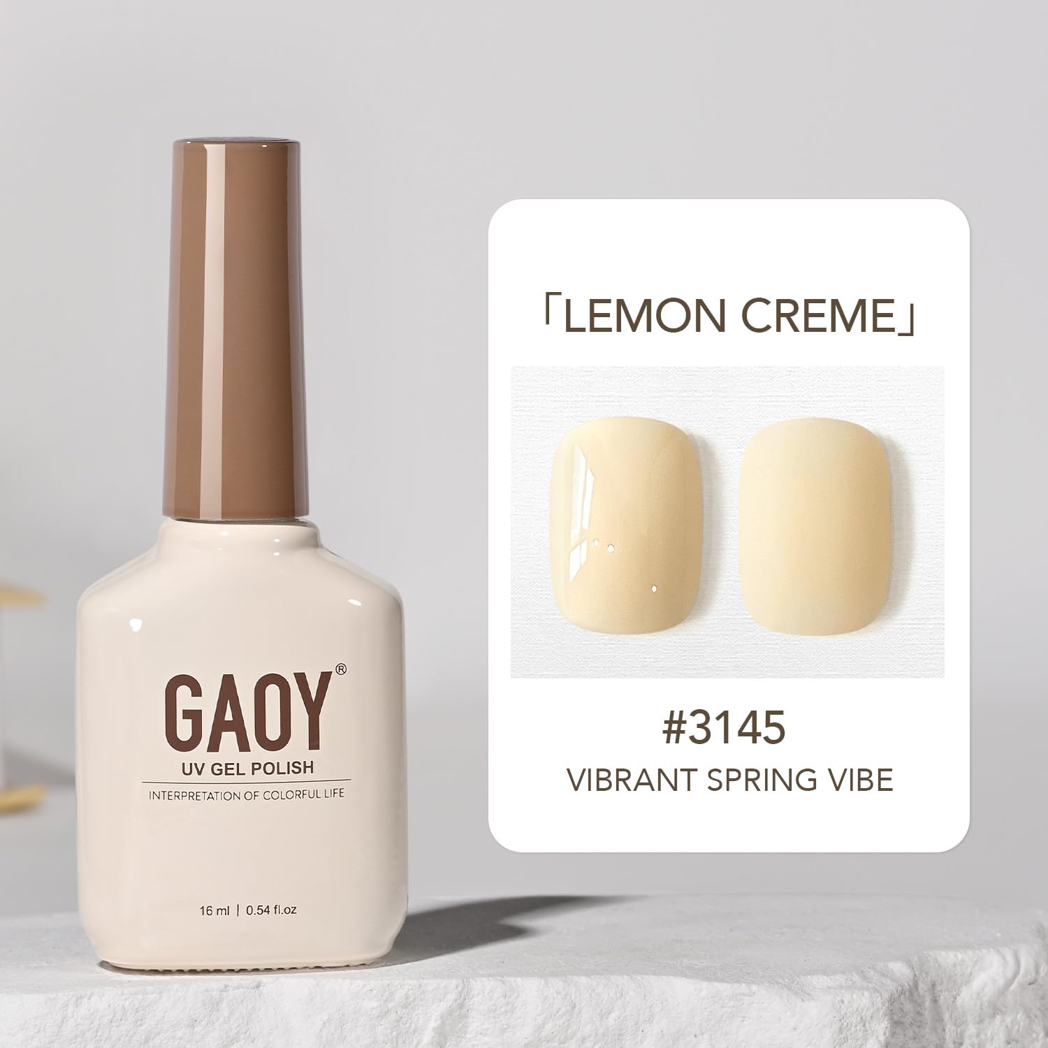 GAOY gel polish packaging featuring the 16ml bottle
