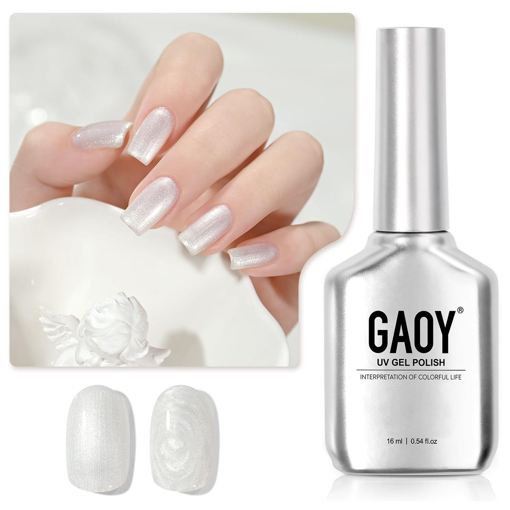 GAOY Pearl Gel Nail Polish bottle close-up showing a pearl finish for radiant at-home nails.