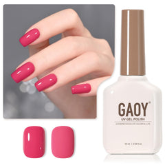 GAOY pink gel nail polish bottle front for at-home manicure ease