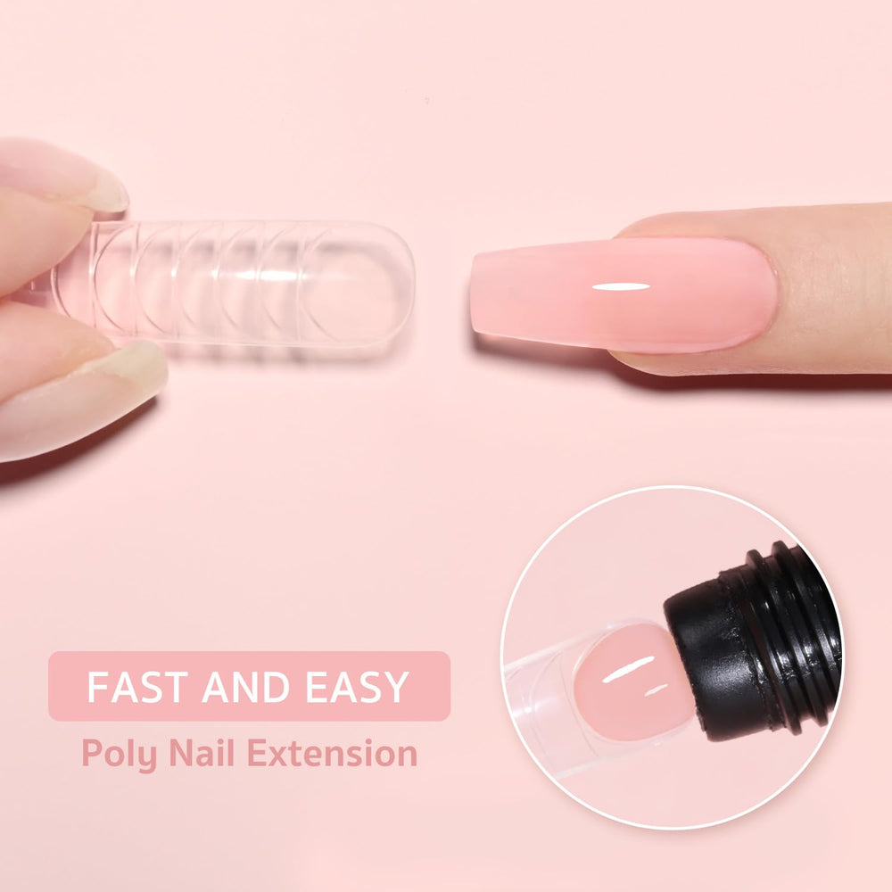 GAOY Poly Gel application steps for a 3-minute extension