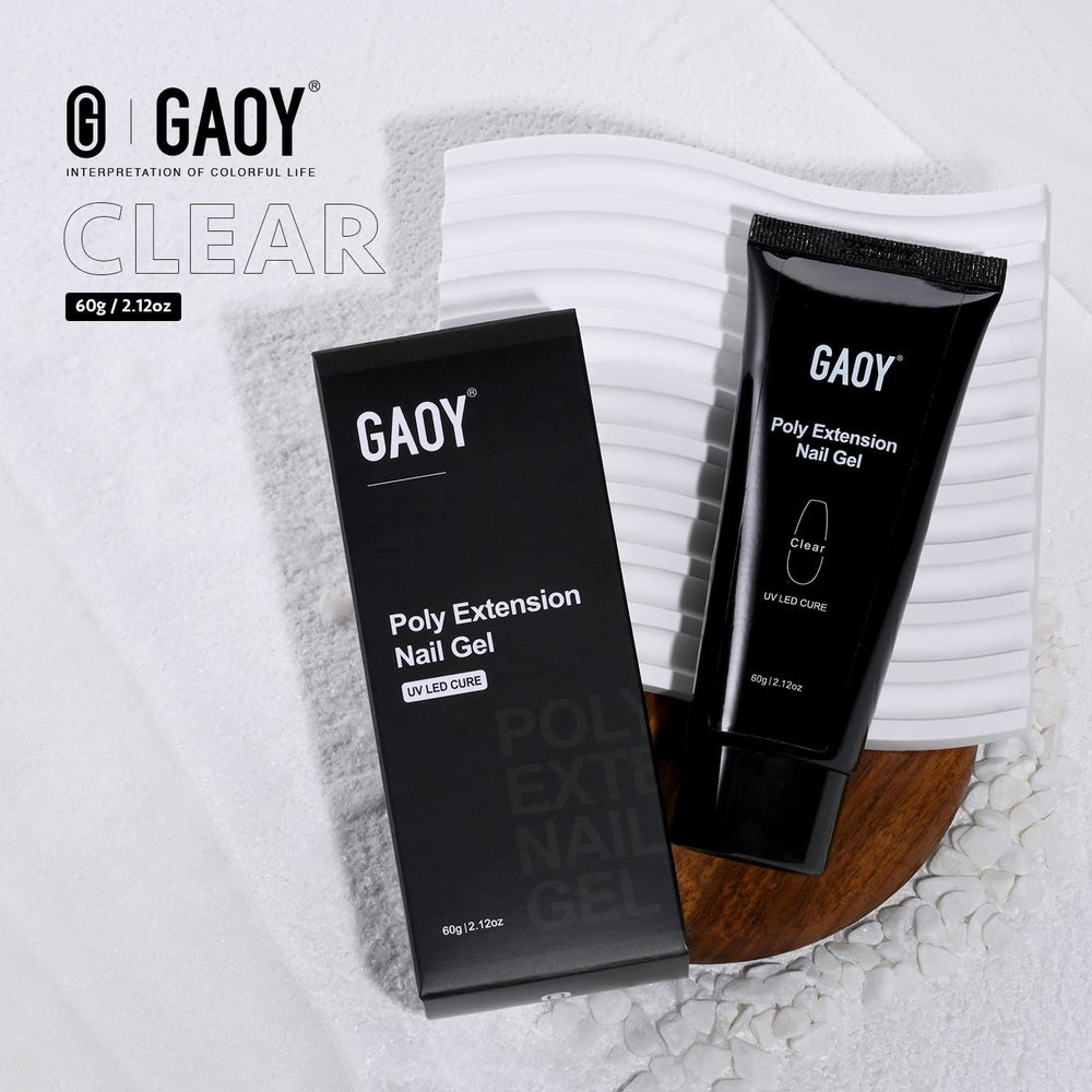 GAOY Poly Gel 60g full nail extension showcasing a durable finish.