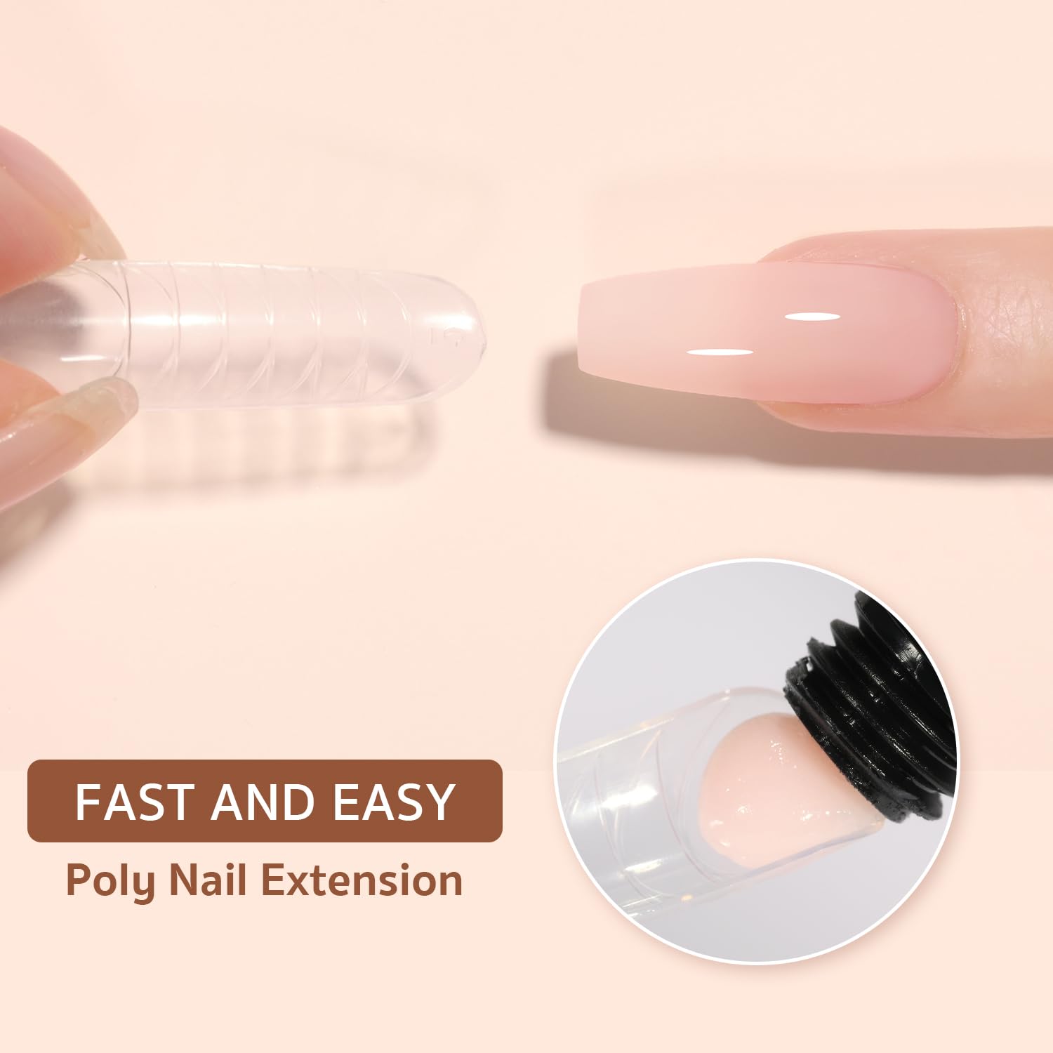 GAOY poly gel color bottles arranged for easy at-home manicure and long wear.