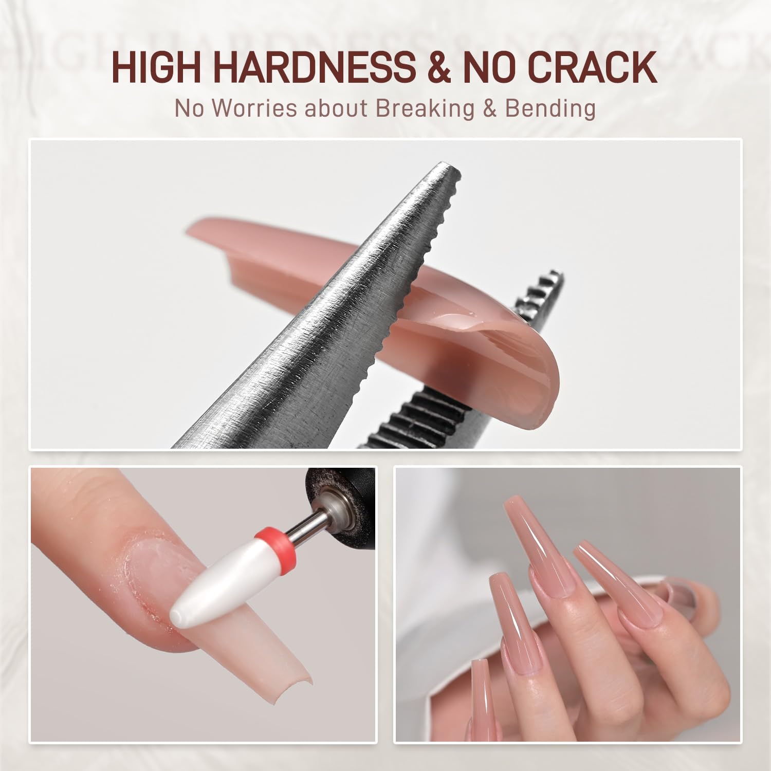 GAOY Poly Gel nail extension in progress on natural nail