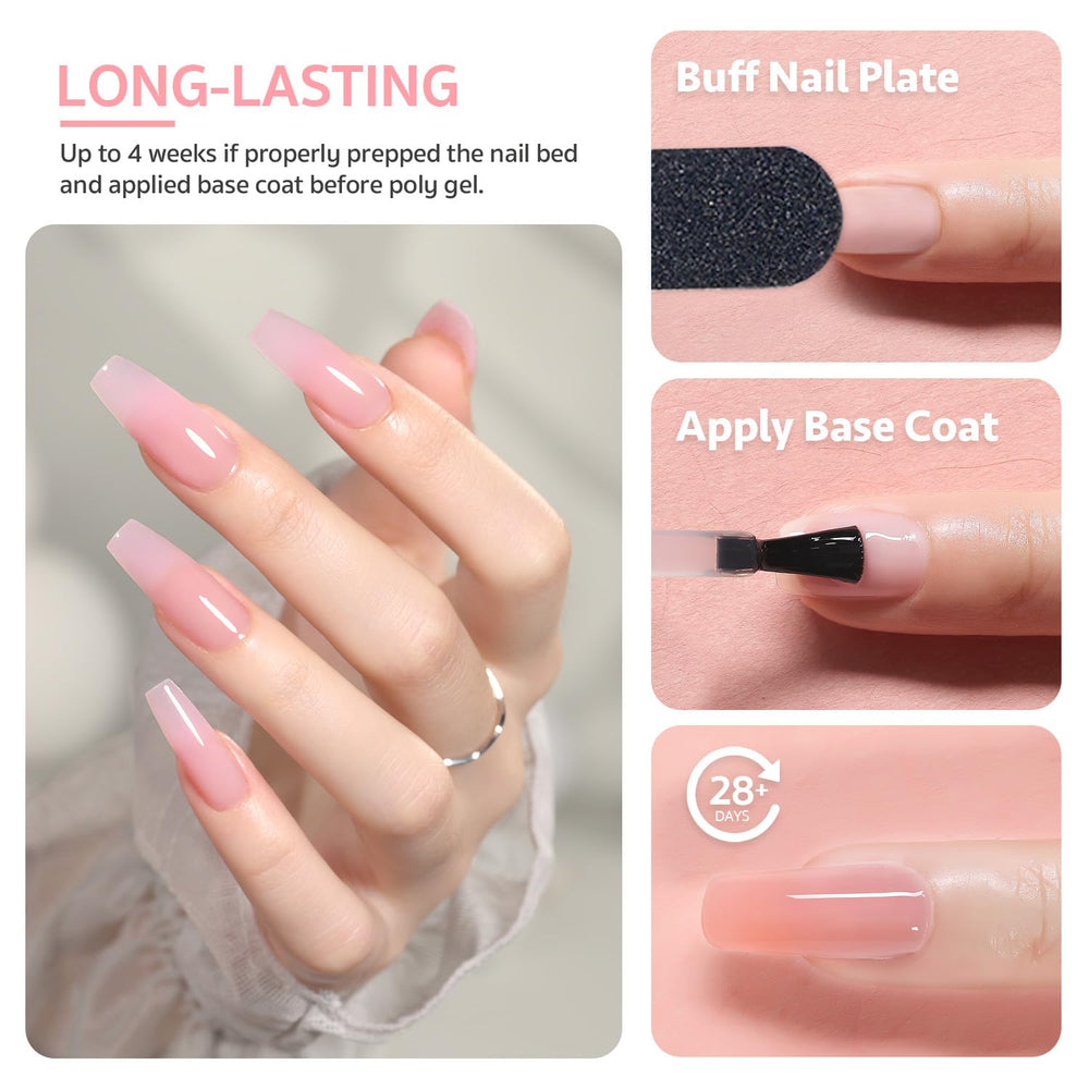 GAOY Poly Gel UV cure 60s for fast set and dry nails