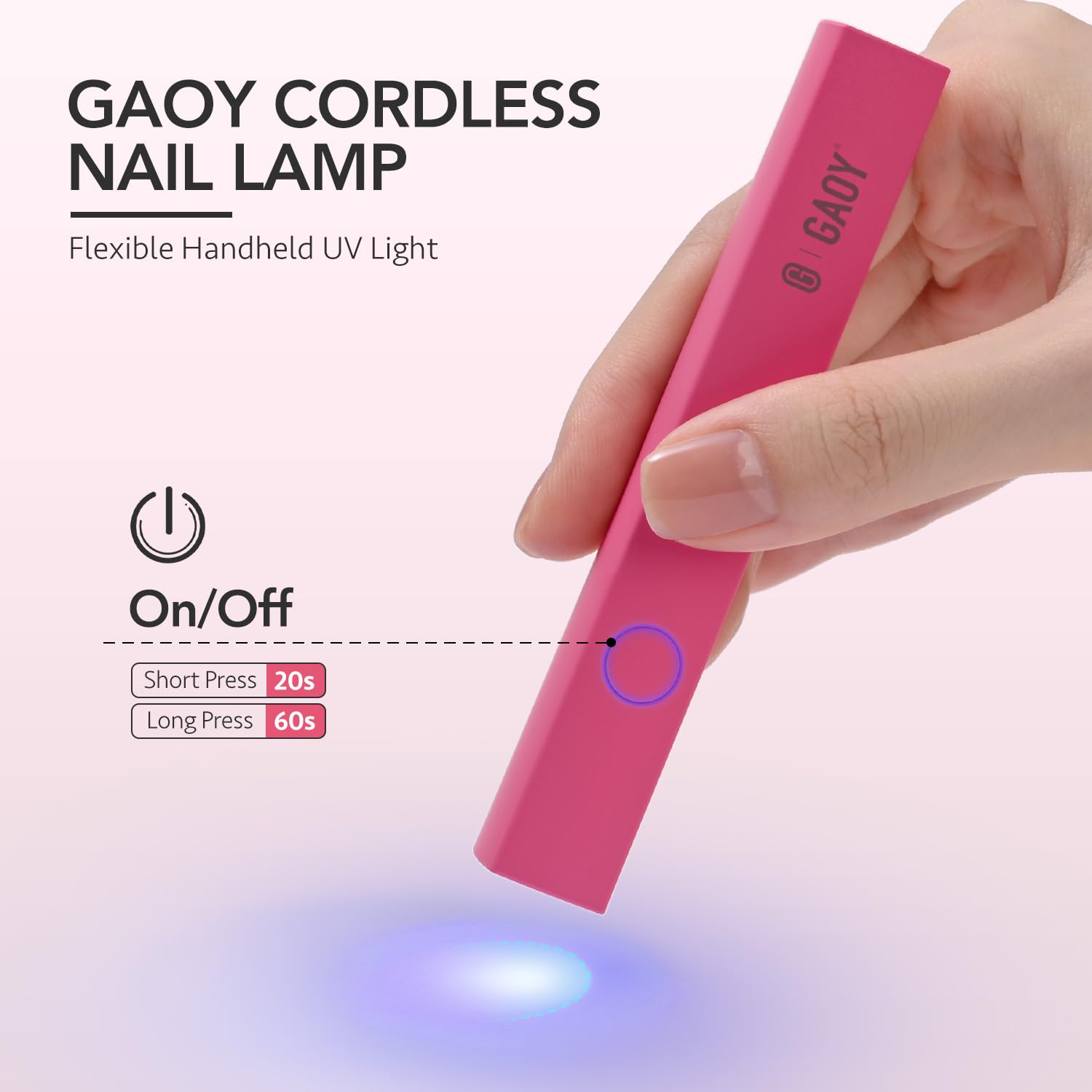 GAOY portable rose LED nail lamp for easy at home manicures