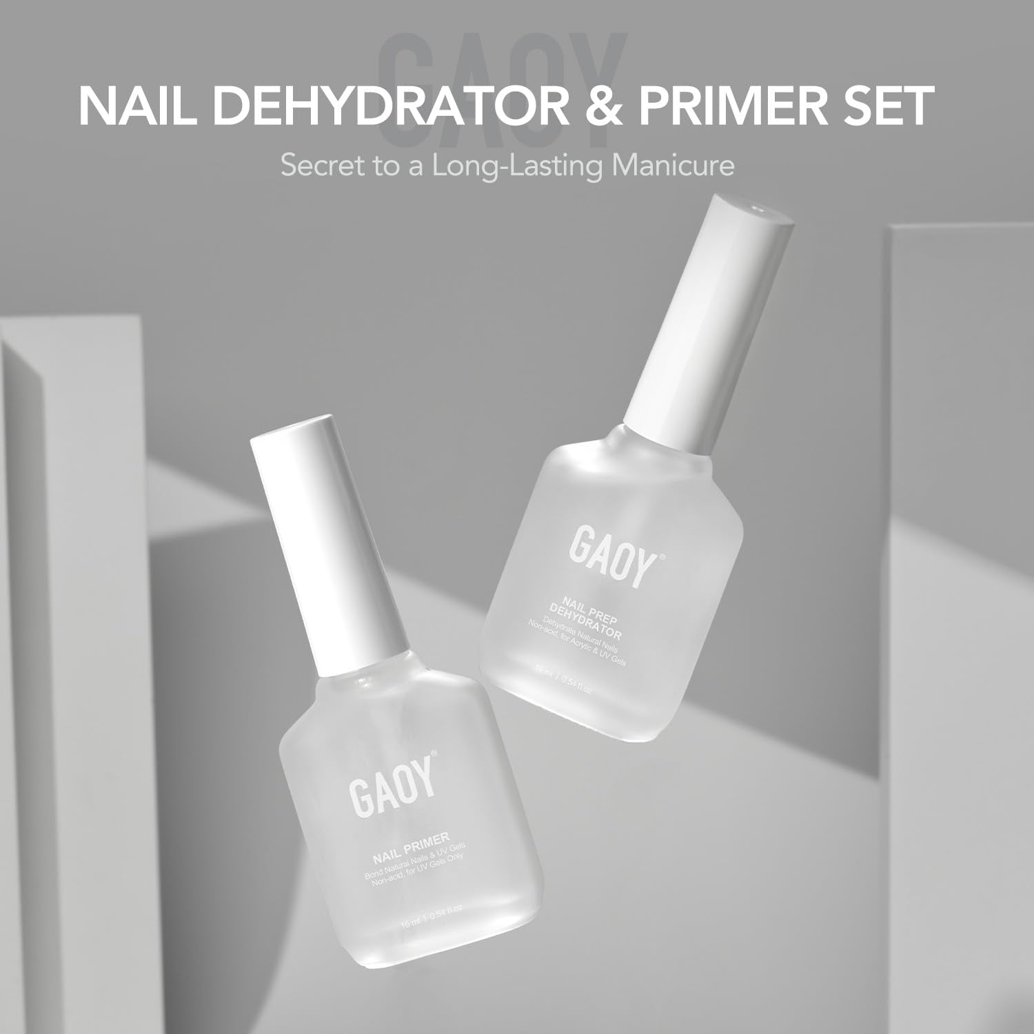 GAOY primer application action highlights fast bonding before gel polish