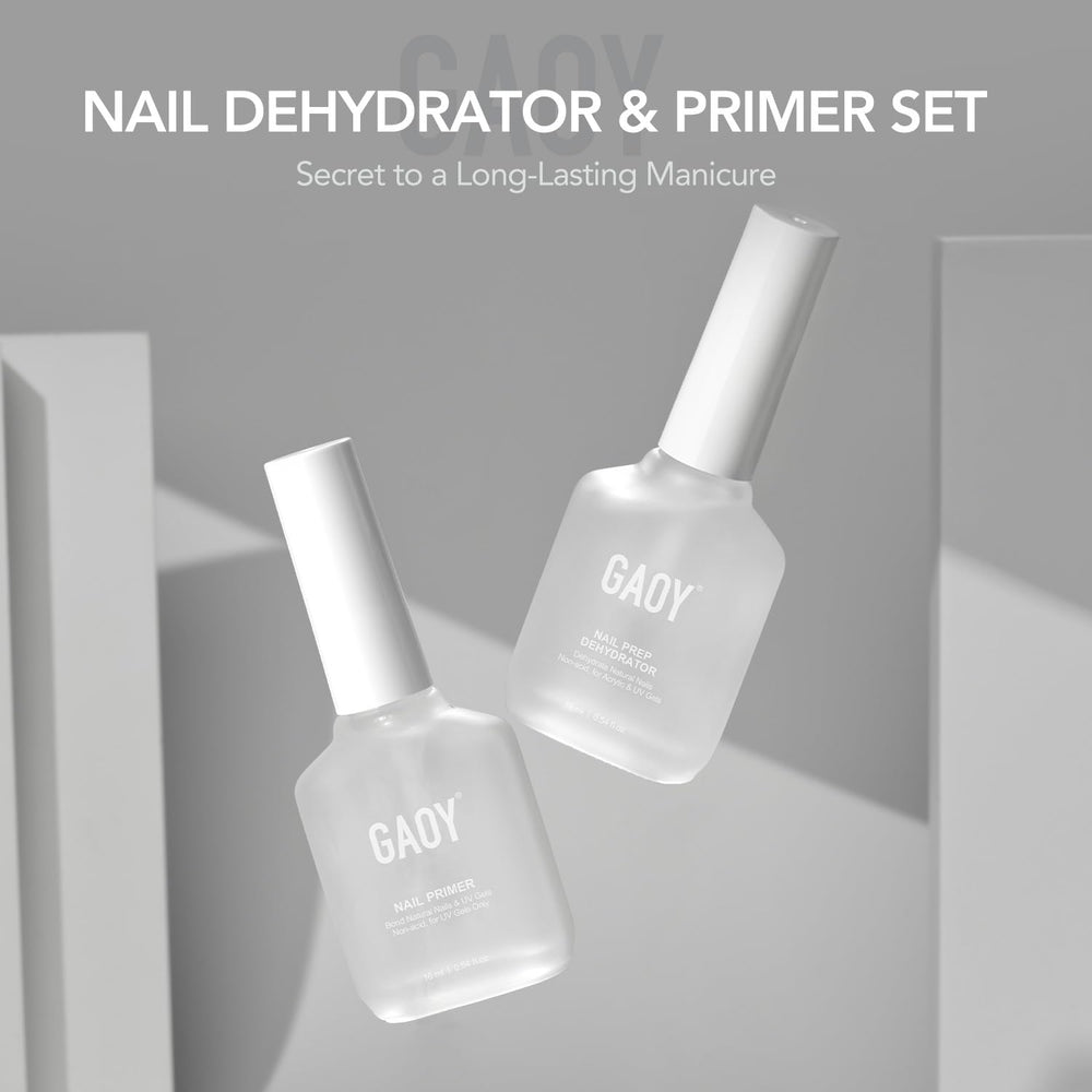 GAOY primer application action highlights fast bonding before gel polish