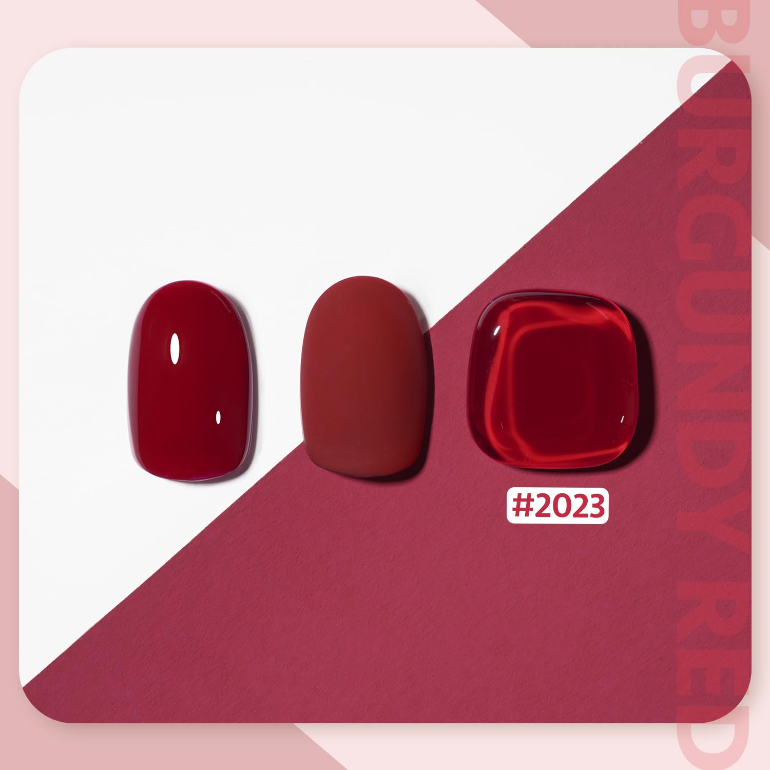 GAOY red gel polish close-up swatch highlights rich burgundy color for nails