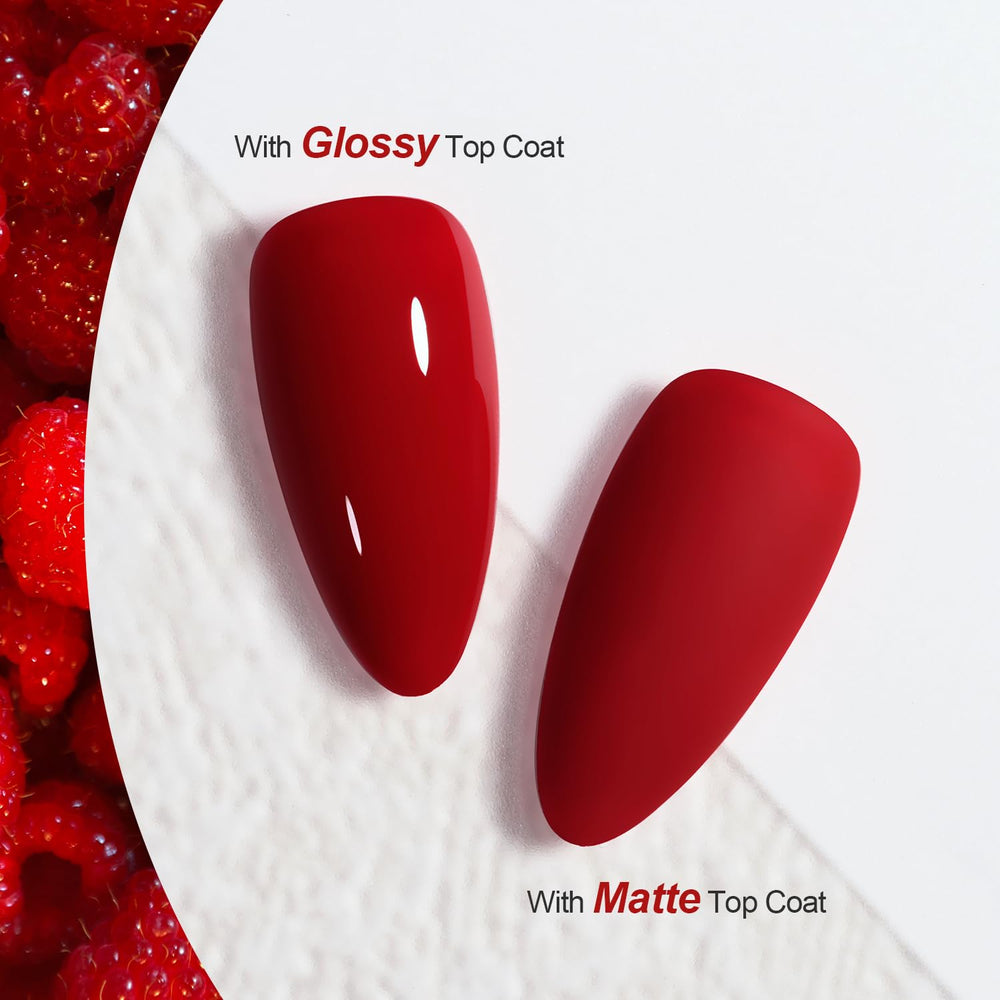 GAOY Red Gel Nail Polish bottle cap closed for easy storage and travel