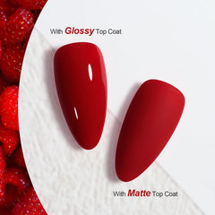 GAOY Red Gel Nail Polish bottle cap closed for easy storage and travel