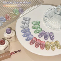 GAOY Reflective Glitter Gel Purple creates vibrant depth for statement nails