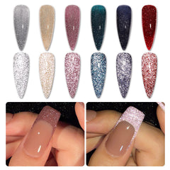 GAOY Reflective Glitter pink nail polish for radiant at-home manicures.