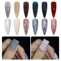 GAOY Reflective Glitter Nail Polish Set close-up bottle showing dazzling sparkle for DIY manicures.