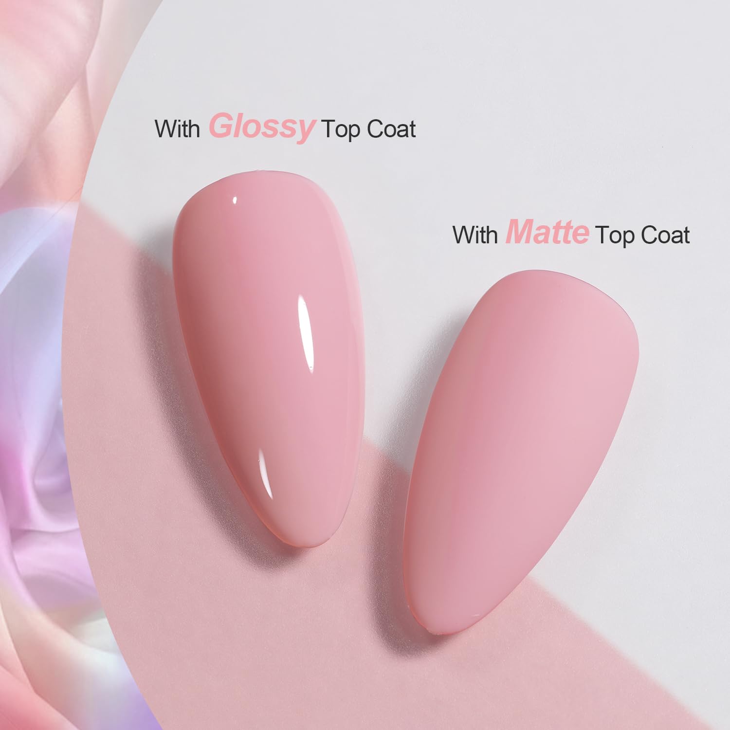 GAOY Rose Pink nail polish close-up for soft candy color in spring-summer looks.