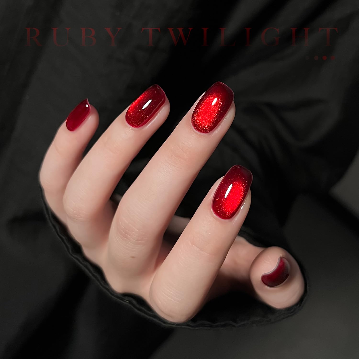 GAOY Ruby Twilight glitter finish adds holographic sparkle to nails.