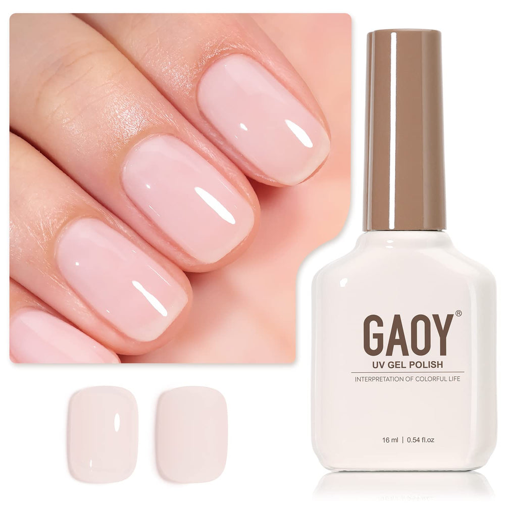 GAOY Sheer Light Pink gel polish bottle for subtle at-home manicure.
