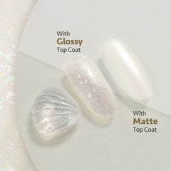 GAOY Shimmer Gel being applied on a nail for a sparkling jelly finish
