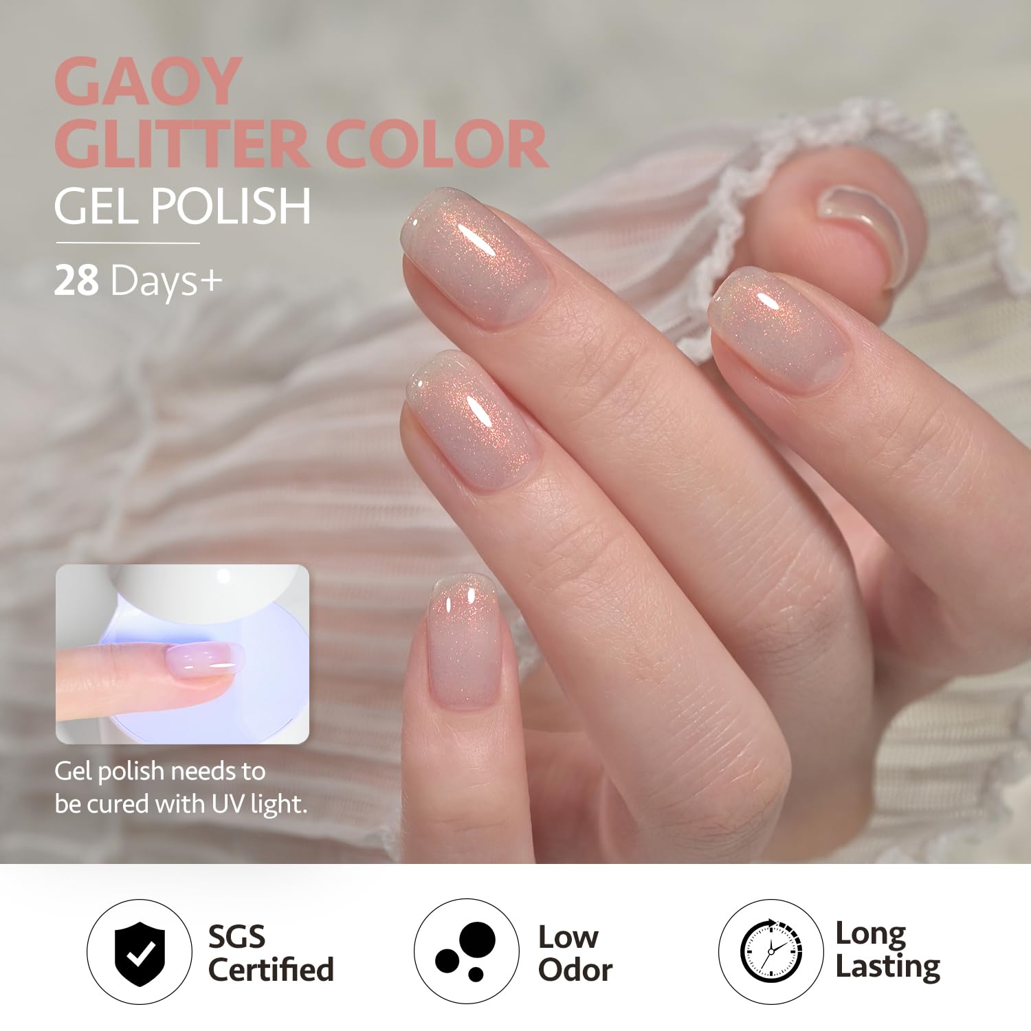 GAOY 16 ml bottle packaging for easy home manicures.