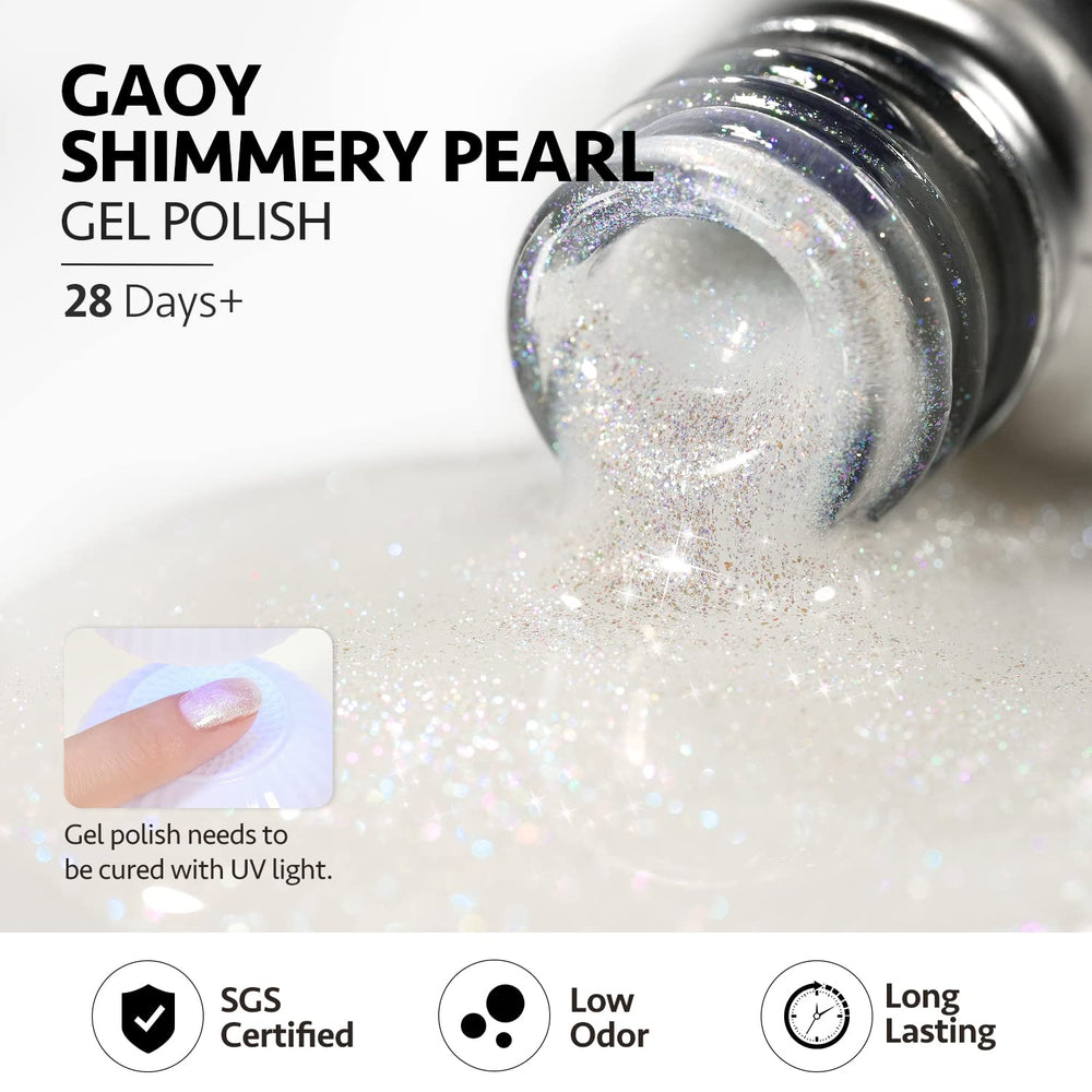 GAOY Shimmer Gel curing under UV LED lamp in 60 seconds