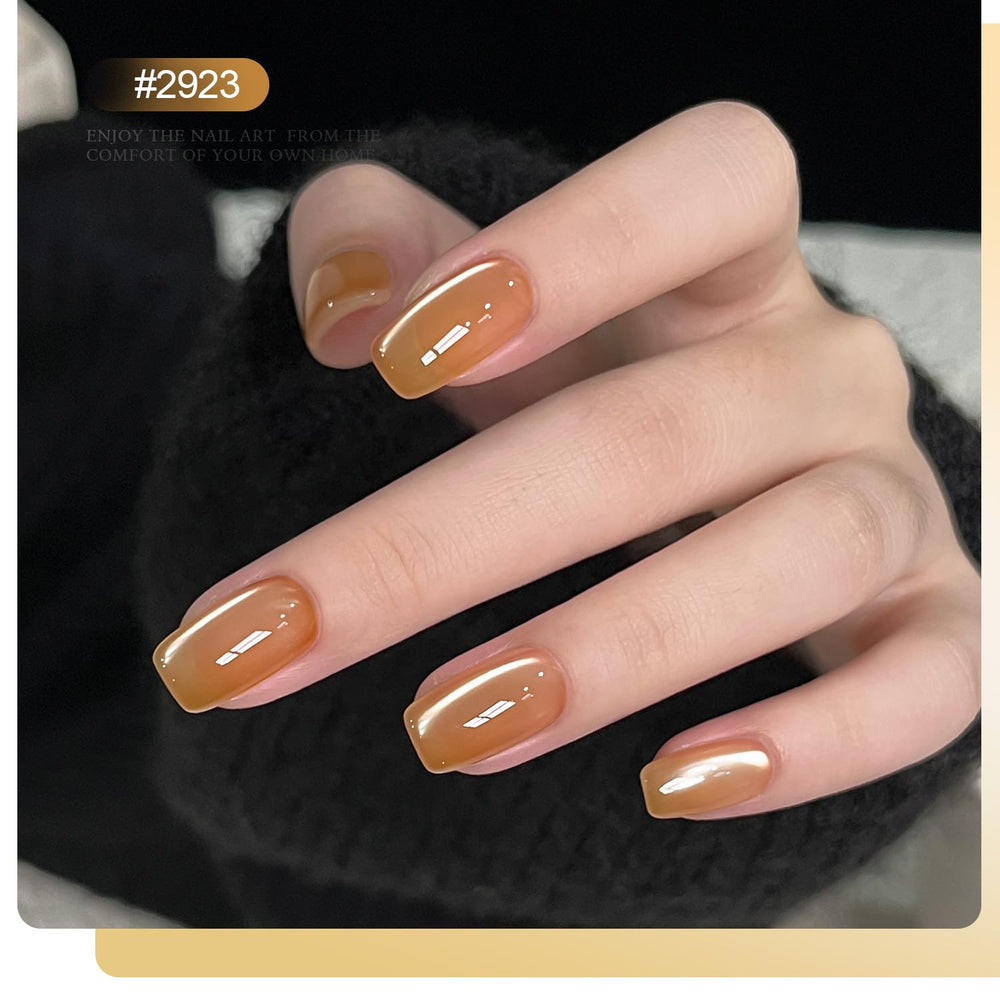 GAOY brown glitter cat eye gel polish for warm tones