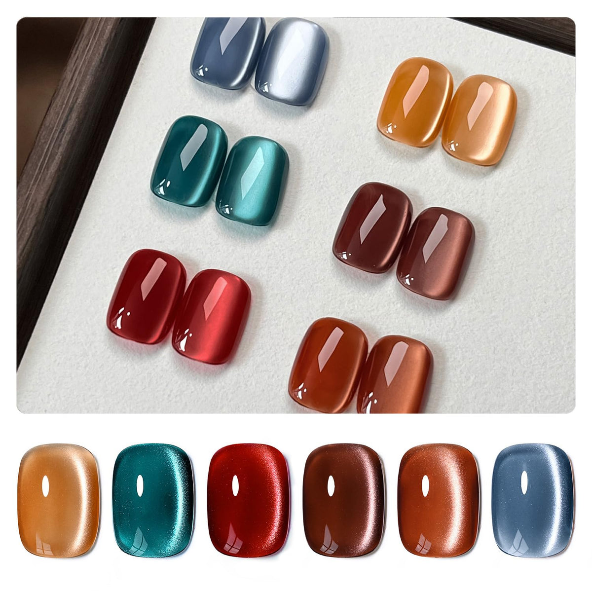 GAOY silk glitter cat eye gel polish set with magnet for salon-style designs