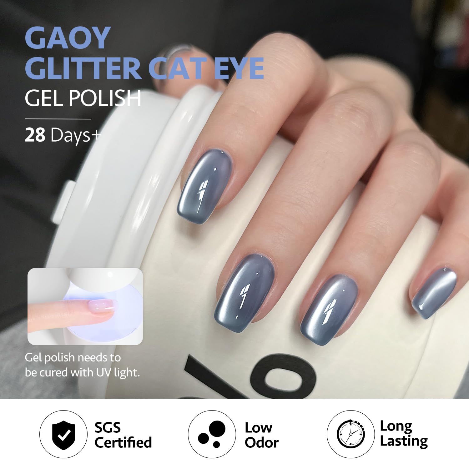 GAOY yellow glitter cat eye gel polish adds bright sparkle