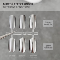 GAOY silver chrome nail art gel for precise line work and accents.